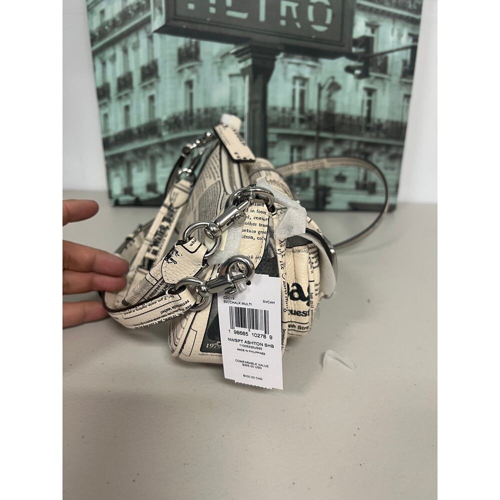 Coach CDC12 Ashton Shoulder Bag With Newspaper Print - Picture 5 of 11